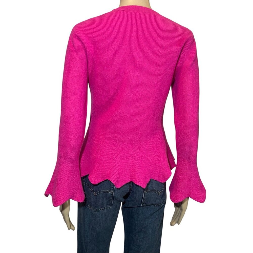 Ted Baker London Women’s Bobbe Peplum Sweater Wool Cashmere Blend Pink Size 2 - Picture 3 of 8